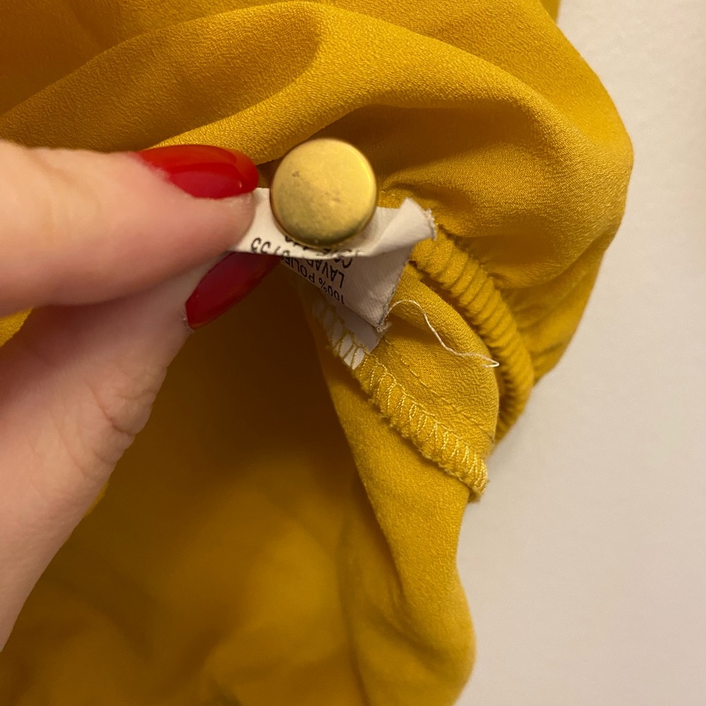 Camilla Solid Yellow Polyester Long Sleeve Blouse… - image 7